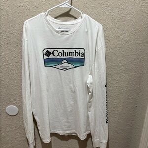 Columbia White Long Sleeve Men's Shirt